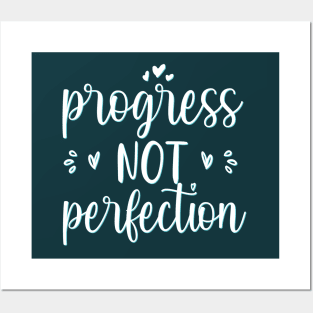 Progress Not Perfection Mistakes help us grow Motivational And Inspirational Quotes Posters and Art